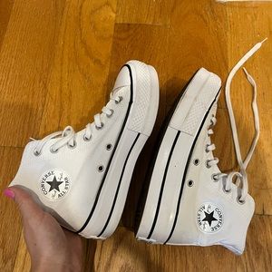 White Platform High Top Converse